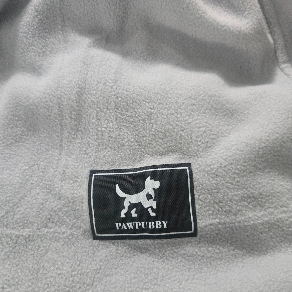 Pawpubby Snuggle Cat Sling Carrier Gray Fleece Hands Free Pouch Large PP42LM